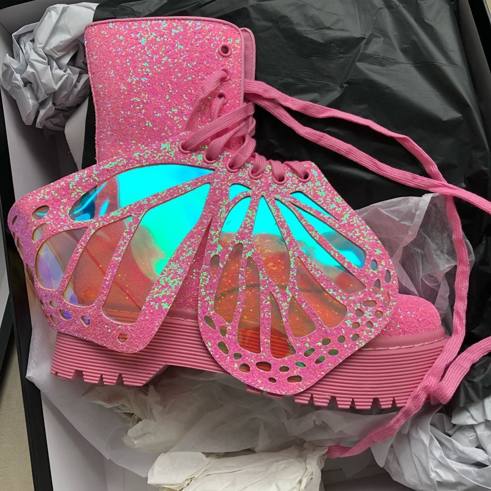 Dolls Kill Bubblegum Metamorphic boots 7